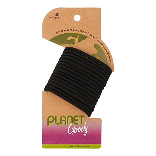 Planet Goody Hair Elastics, Ecofriendly Hair Ties, Sustainable and Biodegradable Hair Ties for Women and Girls, 25 Piece Value Pack