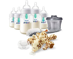 Philips Avent Anti-colic Baby Bottle with AirFree Vent Newborn Gift Set With Snuggle, Clear, SCD306/10