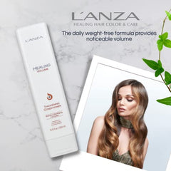 L’ANZA Healing Volume Thickening Conditioner - Boosts Shine, Volume, and Thickness to Fine and Flat Hair, Rich with Bamboo Bodifying Complex and Keratin