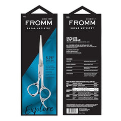 Fromm Professional Explore 5.75" All Purpose Hair Cutting Shears on Wet & Dry Hair in Polished Silver Japanese Steel Scissors with Beveled Blade for New Stylist, DIY Home Use, Experienced Stylist