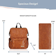 Hannah & Sophia Soho Traverse Diaper Backpack in Cognac