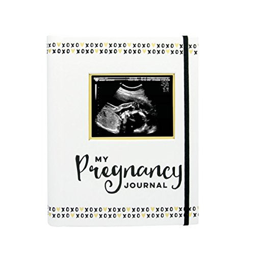 Pearhead Pregnancy Journal, White/Gold/Black