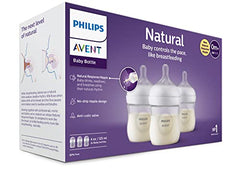 Philips Avent Natural Baby Bottle With Natural Response Nipple, Clear, 4oz, 3 pack, SCY900/03