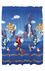 Sonic The Hedgehog Kids Room Window Curtain Panels Drapes Set, 82 in x 63 in, (Official) Sega Product by Franco, Prints May Vary