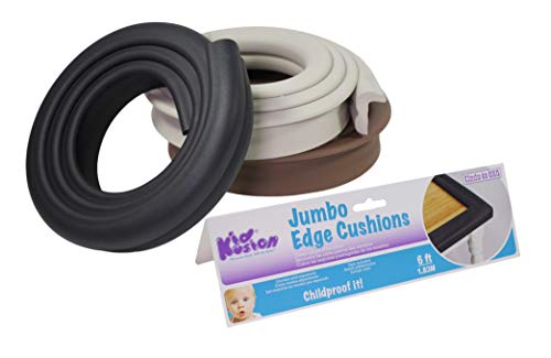 KidKusion Jumbo Edge Cushion, Black, 72 Inch (Pack of 1)