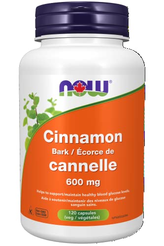 NOW Supplements Cinnamon 600mg Capsules, 120 Count