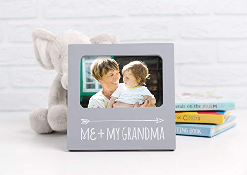 Kate & Milo Me and My Grandma Picture Frame, New Parents Keepsake, Grandparent’s Day Photo Frame, Tabletop Nursery Decor, 4x6 Photo Insert, Gray