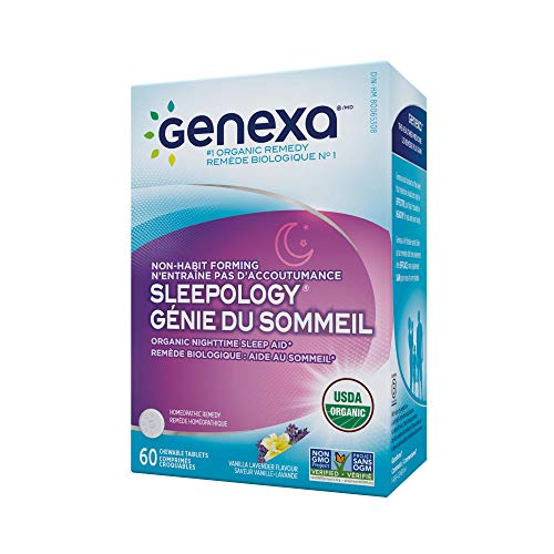 Genexa Sleepology Nighttime Sleep Aid | 60 Tablets | Certified Organic & Non-GMO, Melatonin-Free, Physician Formulated, Homeopathic