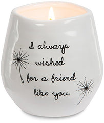 Dandelion Wishes 77114 Plain, I Always Wished for A Friend Like You White Ceramic Soy Serenity Scented Candle