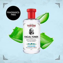 THAYERS Alcohol-Free Witch Hazel Unscented Face Toner Skin Care with Aloe Vera, Natural Gentle Facial Toner, for All Skin Types, Duo Pack (2 x 355mL)