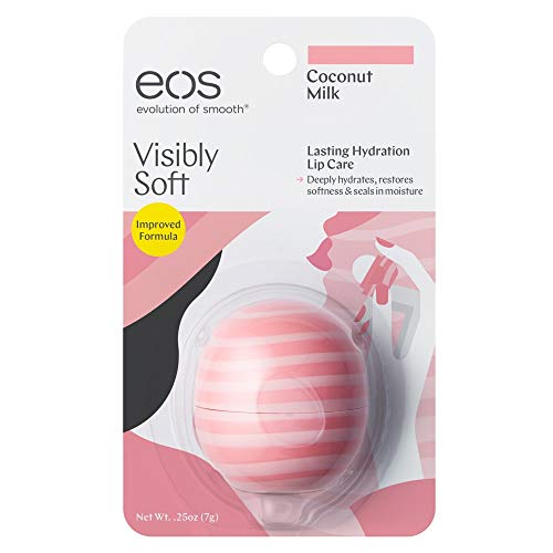 eos Super Soft Shea Lip Balm Sphere, Coconut Milk, Lip Care to Moisturize Dry Lips, 7g