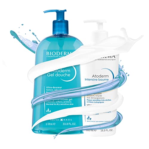 Bioderma - Atoderm - Shower Gel - Moisturizing Body and Face Wash - for Family with Normal to Dry Sensitive Skin - 6.67 fl.oz.