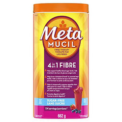 Metamucil, Daily Psyllium Husk Powder Supplement, Sugar-Free, 4-in-1 Fiber for Digestive Health, Berry Smooth Flavored Drink, 114 Servings