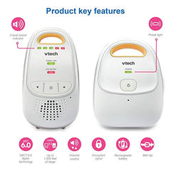 VTech Safe and Sound Audio Baby Monitor with 2 Parent Units, White, One Size