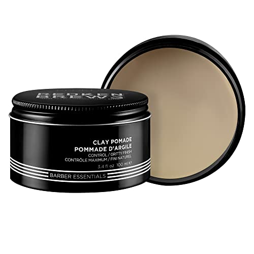 Redken Hair Pomade, Brews Clay Pomade, Volumizing Hair Pomade for Men, Gritty Finish, Maximum Control on Fine to Medium Hair, Hair Styling Products for Men, Redken Brews Hair Styling, 100 ML