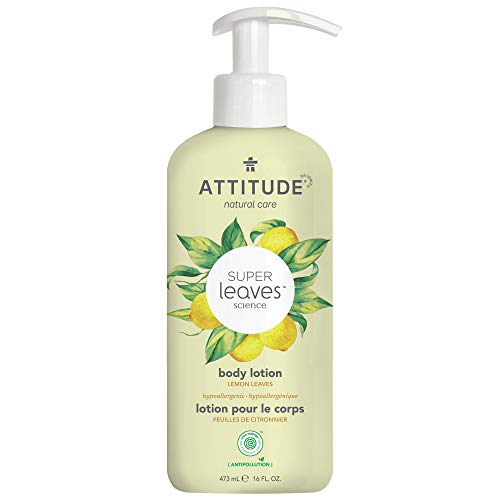 ATTITUDE Body Lotion, EWG Verified, Hypoallergenic, Plant and Mineral-Based Ingredients, Vegan and Cruelty-free Beauty and Personal Care Products, Lemon Leaves, 473 ml