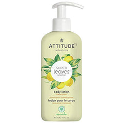 ATTITUDE Body Lotion, EWG Verified, Hypoallergenic, Plant and Mineral-Based Ingredients, Vegan and Cruelty-free Beauty and Personal Care Products, Lemon Leaves, 473 ml