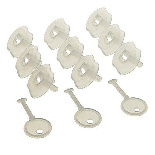 Dreambaby Keyed Outlet Plugs (9 plugs and 3 Keys), White