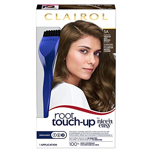 Clairol Root Touch-Up Permanent Hair Dye, 5A Medium Ash Brown Hair Color, 1 Count