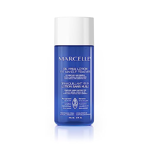 Marcelle Oil-Free Eye Makeup Remover Lotion, Eye Contour Care Complex, Non-Greasy, Extra Gentle For Sensitive Eyes, Long-Lasting Makeup Removal, Fragrance-Free, Hypoallergenic, Cruelty-Free, 150 mL