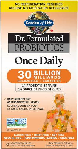 Garden of Life - Dr. Formulated Probiotics Once Daily | Daily Support for Gastrointestinal Health | 30 Billion CFU + 14 Probiotic Strains | Shelf Stable | Gluten Free, Dairy Free, Soy Free, Non-GMO