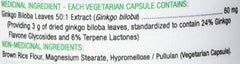 Organika Ginkgo Biloba Extract 120 Vcaps