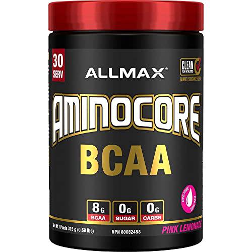 ALLMAX Nutrition Aminocore Bcaa - 8g Bcaas - 100% Pure Branch Chained Amino Acids - Gluten Free 315 gram Pink Lemonade