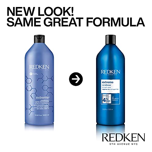 REDKEN Anti-Breakage Conditioner, Protection for Damaged Hair, Repairs Strength and Adds Flexibility, Protein Infused, Extreme, 1000 ml