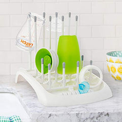 Munchkin Baby Bottle and Sippy Cup Cleaning Set, Includes Countertop Drying Rack and Bristle Bottle Brush, Grey