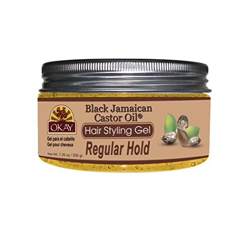 OKAY Pure Naturals Black jamaican hair Styling Gel, Regular Hold, 7.25 Ounce, 7.25 ounces