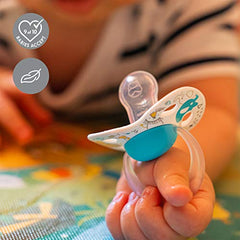 Medela Baby Pacifier | 18+ Months | BPA-Free | Lightweight & Orthodontic | 2-Pack | Turquoise Blue and White with Baby Animals