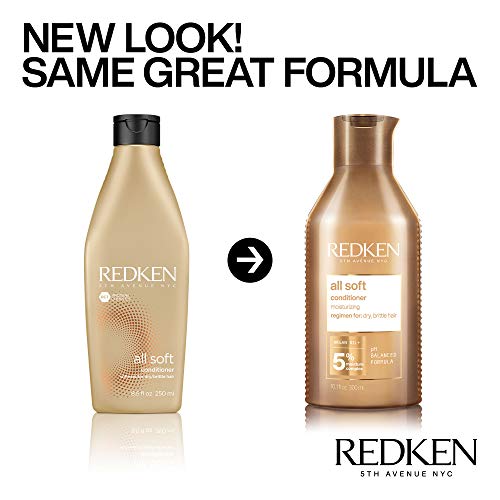 Redken Conditioner, All Soft Conditioner, Sulfate Free Hair Conditioner, For Dry/Brittle Hair, Moisturizes & Provides Intense Softness, With Argan Oil, 300 ML