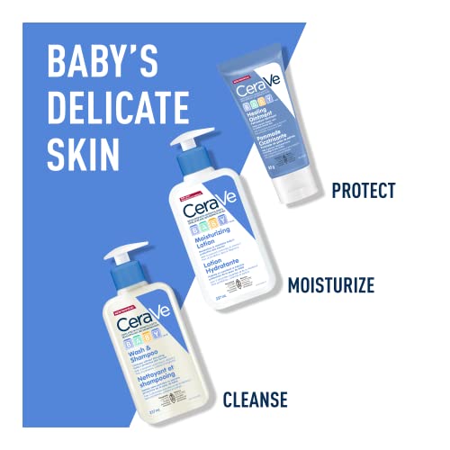 CeraVe BABY Moisturizing Cream, Gentle Baby Skincare For Face and Body with Ceramides and Hyaluronic Acid, Fragrance-Free, Paraben-Free & Dye-Free, Developed with Pediatric Dermatologists, 227GR