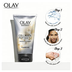 Olay Regenerist Collagen Peptide 24, Facial Cleanser Face Wash, Fragrance-free, 150 Milliliters