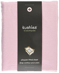 Kushies Pack N Play Playard Sheet, Soft 100% breathable cotton flannel, Made in Canada, Pink