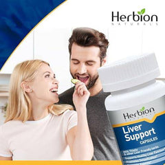 Herbion Naturals Liver Support With Milk Thistle, 60 caps – Herbal Liver Detoxifier, Cleanser, Protects and Strengthens Liver Health, Promotes Healthy Liver Function