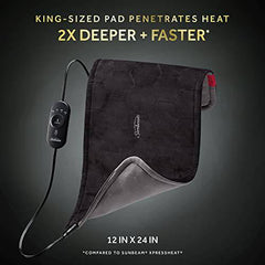 Sunbeam AdvancedHeat Heating Pad, King Size, Black