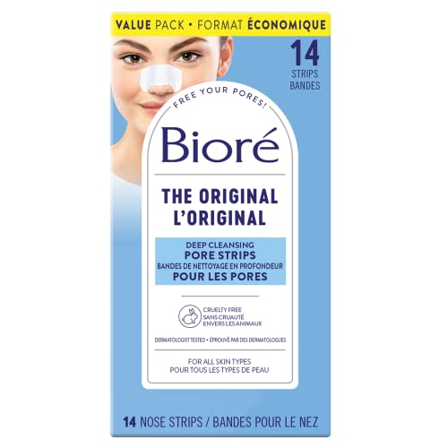 Bioré Deep Cleansing Pore Strips Value Pack for Instant Pore Unclogging and Blackhead Removal (14 Count)