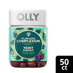 OLLY Flawless Complexion Gummy Supplement with Vitamins E, A & Zinc Berry Fresh Flavour for Healthy Skin 25 day supply 50 gummies