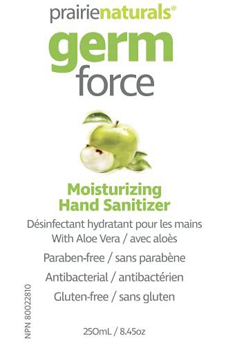 Prairie Naturals Germ force moisturizing hand sanitizer paraben free, 250 Milliliter