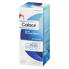 Colace Docusate Sodium Stool Softener Solution - Syrup | Treats Occasional Constipation | 4 Mg/ml | 250 ml