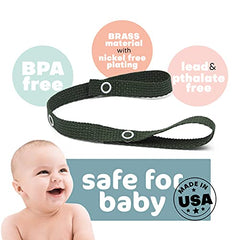 Baby Buddy 2-Count Secure-A-Toy, Black/Olive, 2-Pack