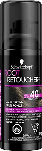 Schwarzkopf Root Retoucher, Temporary Hair Colour, Dark Brown, 120 g (Pack of 1)