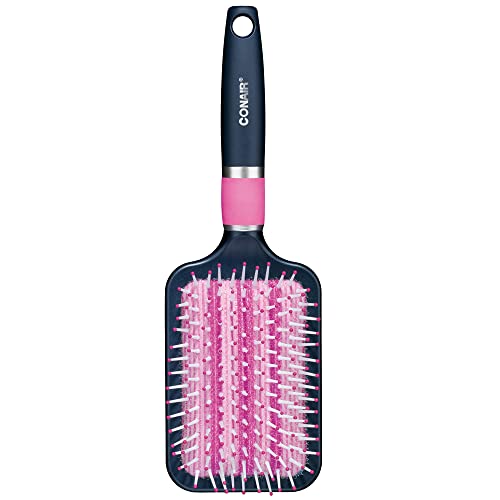 Conair® Quick Smooth De-Poof Paddle Brush for Women, Men All Hair Types-Lengths and Everyday Brushing (55814WC-4CT)