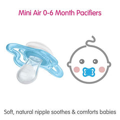 MAM Mini Air Pacifiers for Babies with Sensitive Skin (2 pack, 1 Sterilizing Pacifier Case), MAM Soother with Silicone Nipple, 0-6 Months, Baby Girl