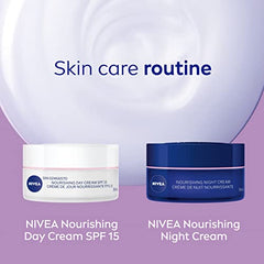 NIVEA Nourishing Night Cream, 24H Moisture, 50ml | Moisturizer for Dry Skin with Shea Butter