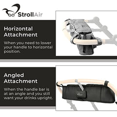 StrollAir - Universal Double Parent Stroller Organizer Console for side by side strollers - TWIN WAY, Mountain Buggy, Bumbleride Indie, Bugaboo Donkey, Bob Duallie, Baby Jogger City Mini GT – Black