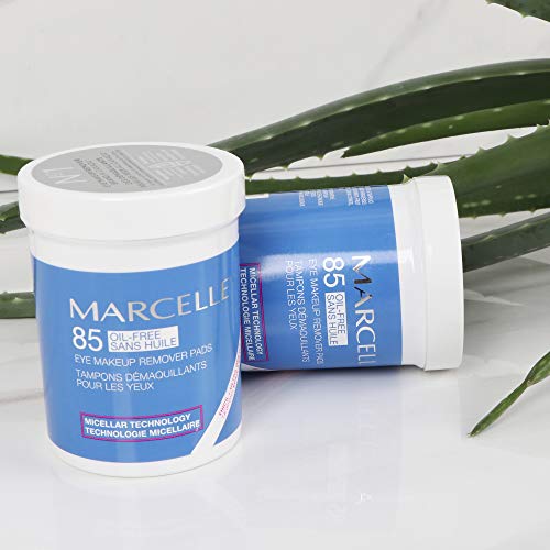 Marcelle Oil-Free Eye Make-Up Remover Pads, Sensitive Eyes, Long-Wearing Makeup Removal, Micellar Technology, Hypoallergenic, Fragrance-Free, Paraben-Free, Alcohol-Free, Cruelty-Free, Vegan, 85 Pads