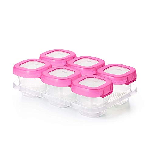 OXO Tot Baby Blocks Freezer Storage Containers, Pink, 2 Ounce