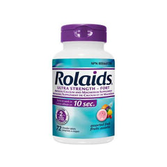 Rolaids Ultra Strength Antacid, Fruit Flavour, 72 Count, Fast & Effective Relief of Heartburn